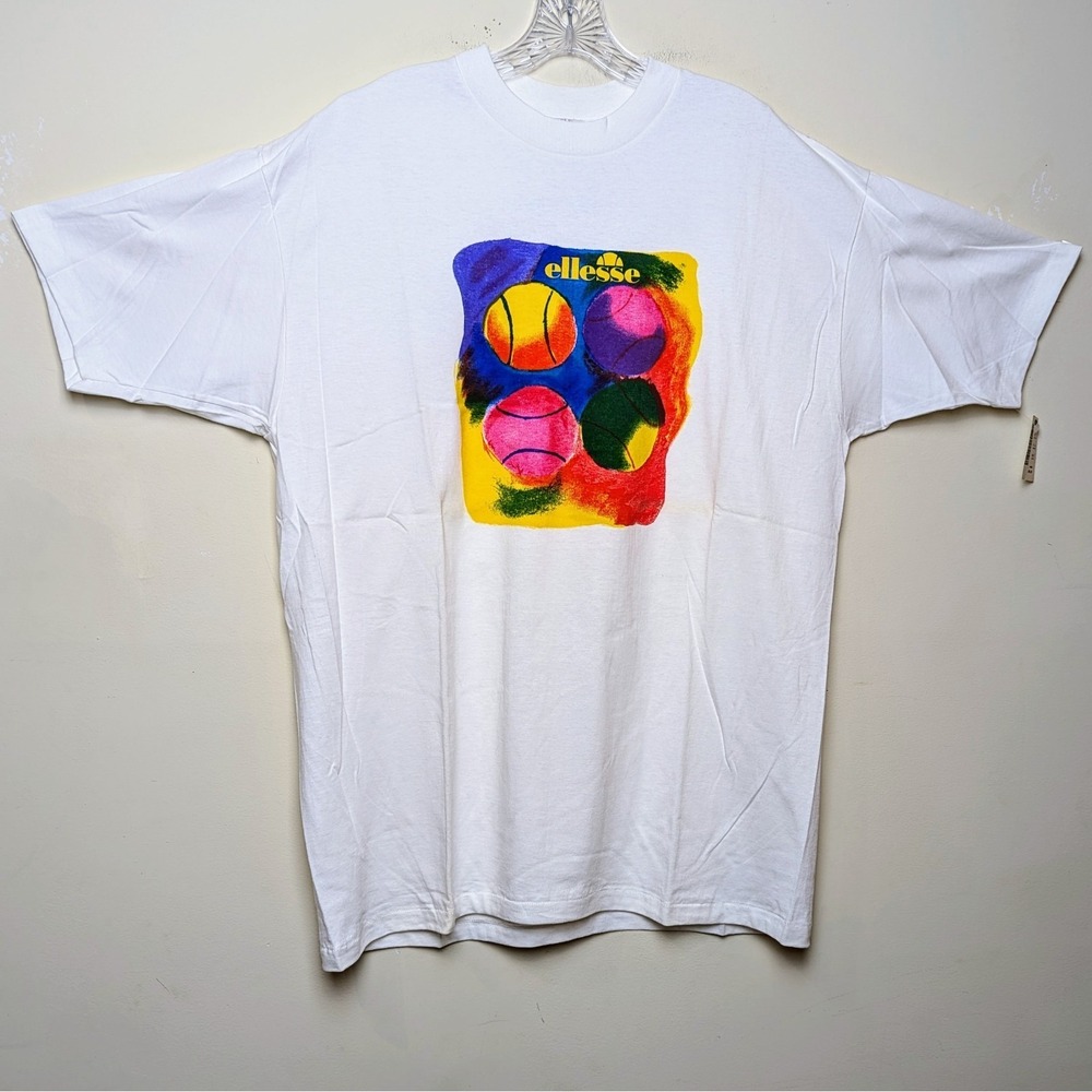 Vintage Ellesse‎ Italy Tennis Single Stitch Shirt Deadstock XL NOS NWT